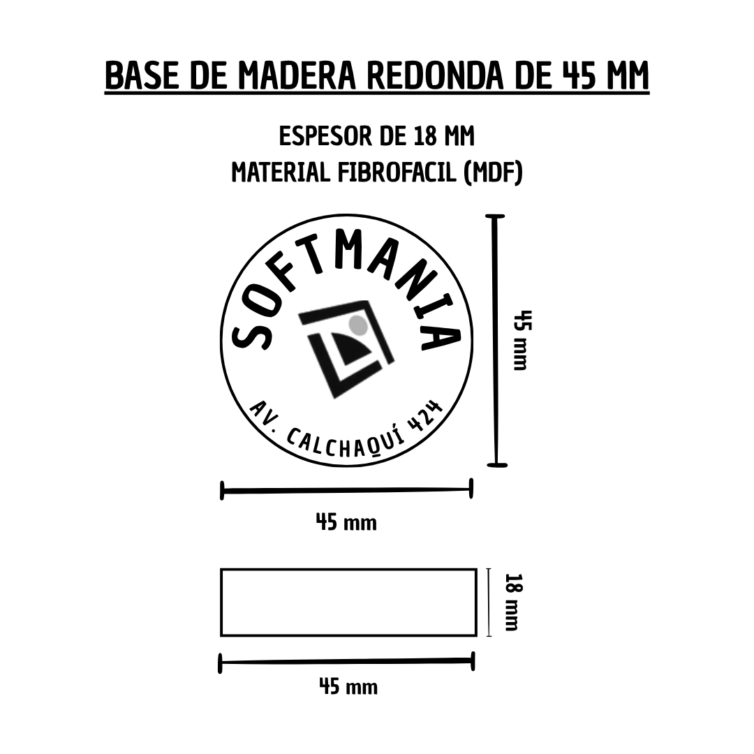 Sello de Madera Redondo de 45 mm: imagen 2