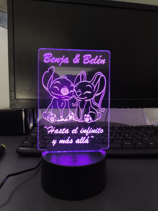Lampara Led RGB con Grabado en Acrilico