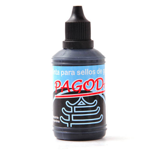 Tinta Para Sello de Goma Pagoda 60cc. Negro